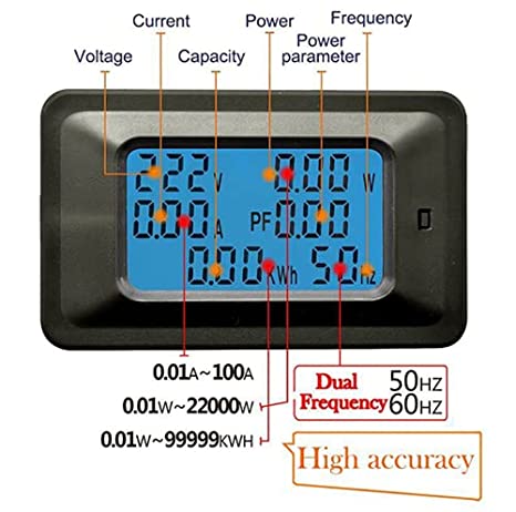 Quick Sense AC 20KW 110-250V 100A Digital Power Energy Voltmeter Ammeter Frequency Meter - Quick Sense Innovations